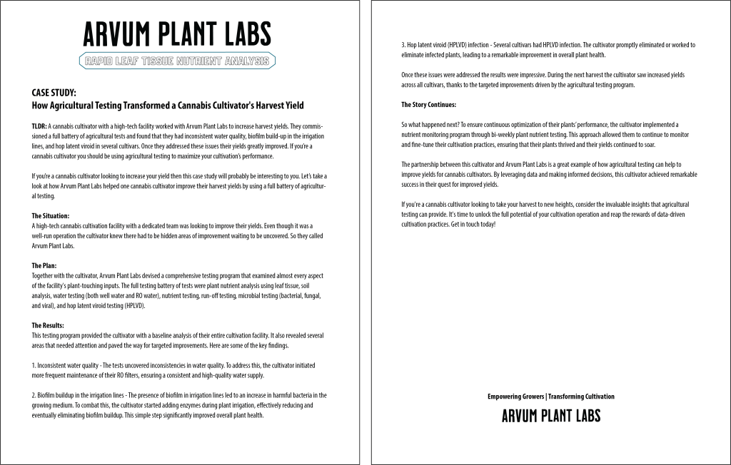 Case Study about agricultural testing
